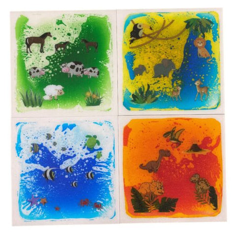 Animal Themed Liquid Floor Tiles Set of 4 - 30cm-Arts & Crafts-AllSensory, Chill Out Area, Eco Friendly, Featured, Helps With, Lumina, Nature Sensory Room, Playlearn, Sensory Floor Tiles, Sensory Flooring, Sensory Processing Disorder, Sensory Seeking, Visual Sensory Toys-Learning SPACE