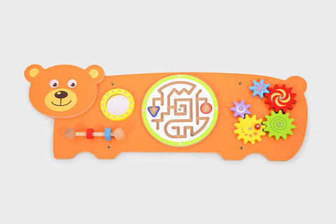 Bear Activity Wall Panel Toy-Additional Need, Fine Motor Skills, Gifts For 1 Year Olds, Helps With, Maths, Primary Maths, sensory activity, Sensory Wall Panels & Accessories, Shape & Space & Measure, Sound, Stock, Strength & Co-Ordination, Tactile Toys & Books, Tracking & Bead Frames, Viga Activity Wall Panel-Learning SPACE