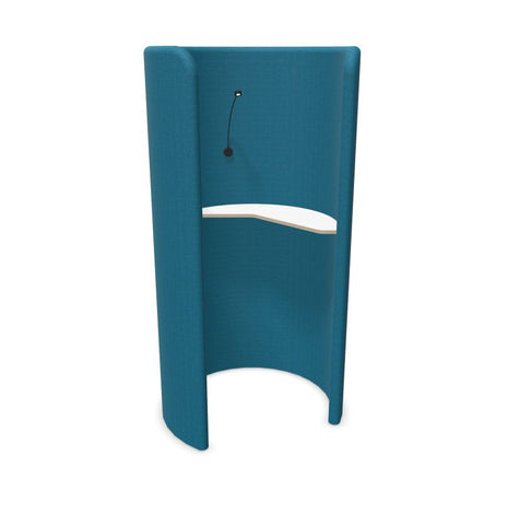 BuzziHug - Sound Reducing Privacy Booth-bespoke, booth, Buzzi Space, Dividers, Library Furniture, Noise Reduction, Wellbeing Furniture-Hazy Blue - TRCS 9601-White Laminate-With LED Light (+£350)-Learning SPACE