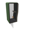 BuzziNest - Sound Reducing Privacy Booth-bespoke, booth, Buzzi Space, Dividers, Library Furniture, Noise Reduction, Wellbeing Furniture-Left Handed-Hazy Green - TRCS+ 9704-Black Laminate-Learning SPACE