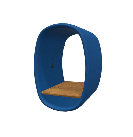 BuzziRing - Wall Mounted Acoustic Privacy Booth-bespoke, booth, Buzzi Space, Dividers, Library Furniture, Noise Reduction, Wellbeing Furniture-Blue - TRCS 6075-Antwerp Oak (+£179)-Learning SPACE