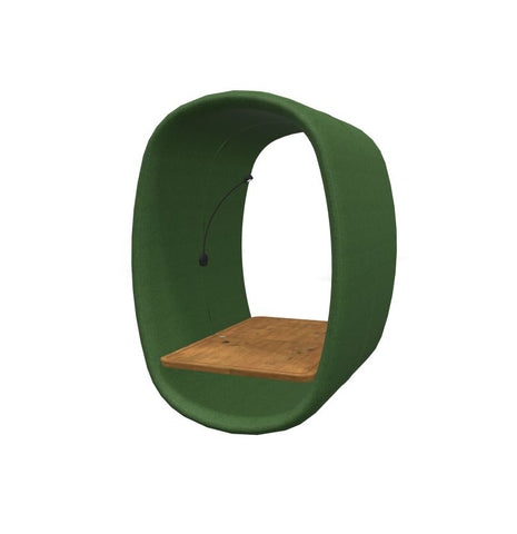 BuzziRing - Wall Mounted Acoustic Privacy Booth-bespoke, booth, Buzzi Space, Dividers, Library Furniture, Noise Reduction, Wellbeing Furniture-Hazy Green - TRCS+ 9704-Antwerp Oak (+£179)-Learning SPACE