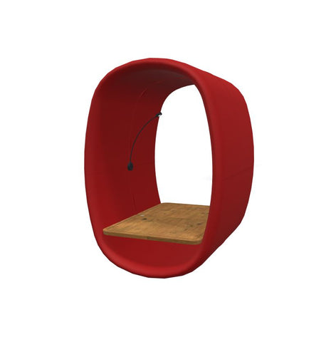 BuzziRing - Wall Mounted Acoustic Privacy Booth-bespoke, booth, Buzzi Space, Dividers, Library Furniture, Noise Reduction, Wellbeing Furniture-Red - TRCS 4207-Antwerp Oak (+£179)-Learning SPACE