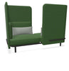 BuzziSpark Sound Reducing Sofa-Armchair, bespoke, booth, Buzzi Space, Full Size Seating, Noise Reduction, Padded Seating, Seating, Sofa, Wellbeing Furniture-Original AG102 - Left open (2 Person)-High-Hazy Green - TRCS+ 9704-Learning SPACE