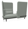 BuzziSpark Sound Reducing Sofa-Armchair, bespoke, booth, Buzzi Space, Full Size Seating, Noise Reduction, Padded Seating, Seating, Sofa, Wellbeing Furniture-Original AG102 - Left open (2 Person)-High-Hazy Grey - TRCS+ 9107-Learning SPACE