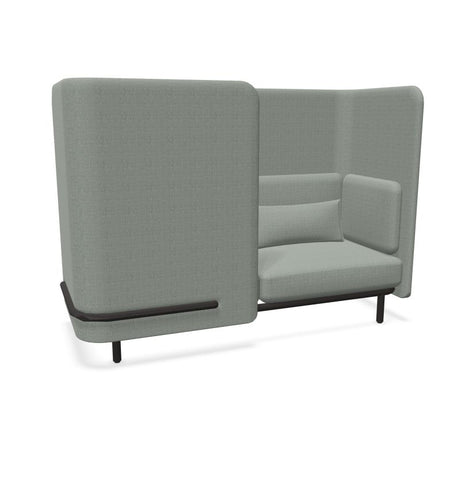 BuzziSpark Sound Reducing Sofa-Armchair, bespoke, booth, Buzzi Space, Full Size Seating, Noise Reduction, Padded Seating, Seating, Sofa, Wellbeing Furniture-Original AG102 - Right open (2 Person)-High-Hazy Grey - TRCS+ 9107-Learning SPACE