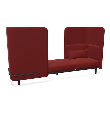 BuzziSpark Sound Reducing Sofa-Armchair, bespoke, booth, Buzzi Space, Full Size Seating, Noise Reduction, Padded Seating, Seating, Sofa, Wellbeing Furniture-Original AG103 - Right open (3 Person)-High-Hazy Red - TRCS+ 9405-Learning SPACE