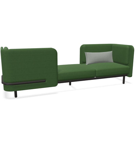 BuzziSpark Sound Reducing Sofa-Armchair, bespoke, booth, Buzzi Space, Full Size Seating, Noise Reduction, Padded Seating, Seating, Sofa, Wellbeing Furniture-Original AG103 - Right open (3 Person)-Low-Hazy Green - TRCS+ 9704-Learning SPACE