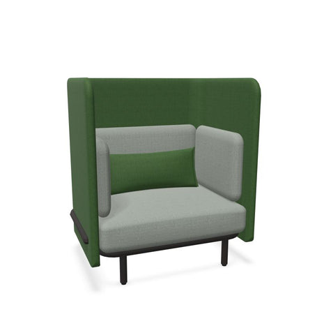 BuzziSpark Sound Reducing Sofa-Armchair, bespoke, booth, Buzzi Space, Full Size Seating, Noise Reduction, Padded Seating, Seating, Sofa, Wellbeing Furniture-Sofa AG111 (1 Person)-Medium-Hazy Green - TRCS+ 9704-Learning SPACE