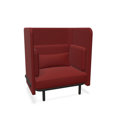 BuzziSpark Sound Reducing Sofa-Armchair, bespoke, booth, Buzzi Space, Full Size Seating, Noise Reduction, Padded Seating, Seating, Sofa, Wellbeing Furniture-Sofa AG111 (1 Person)-Medium-Hazy Red - TRCS+ 9405-Learning SPACE