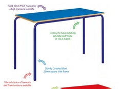 Crushed Bent Table: Colour Collection-Classroom Furniture, Classroom Table, Metalliform, Rectangular, Table, Wellbeing Furniture-Learning SPACE