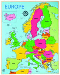 Europe Inset Puzzle-13-99 Piece Jigsaw, Bigjigs Toys, Learning Activity Kits, Stock, Wooden Toys, World & Nature-Learning SPACE