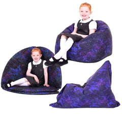 Galaxy Themed Seating Bundle-Sofas-Bean Bags, Bean Bags & Cushions, Calming and Relaxation, Eden Learning Spaces, Helps With, Nurture Room, Star & Galaxy Theme Sensory Room, UV Reactive, Wellbeing Furniture-Learning SPACE