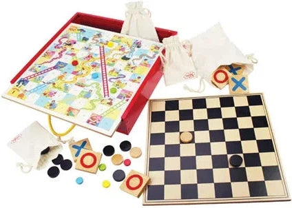 Wooden Games Compendium: Snakes & Ladders, Draughts & More-Bigjigs Toys, Christmas, Christmas 2024, Early Years Travel Toys, Primary Games & Toys, Primary Travel Games & Toys, Stock, Table Top & Family Games, Teen Games-Learning SPACE