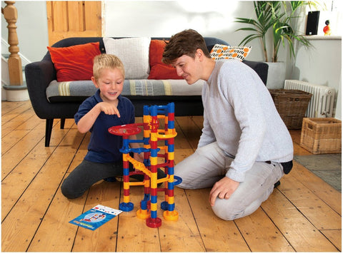 Marble Run - Super Set: 60-Piece Building Fun for Kids-Additional Need, Cause & Effect Toys, Engineering & Construction, Fine Motor Skills, Galt, Gifts for 5-7 Years Old, Learning Activity Kits, Maths, Primary Maths, S.T.E.M, Shape & Space & Measure, Stacking Toys & Sorting Toys, Stock, Tracking & Bead Frames-Learning SPACE