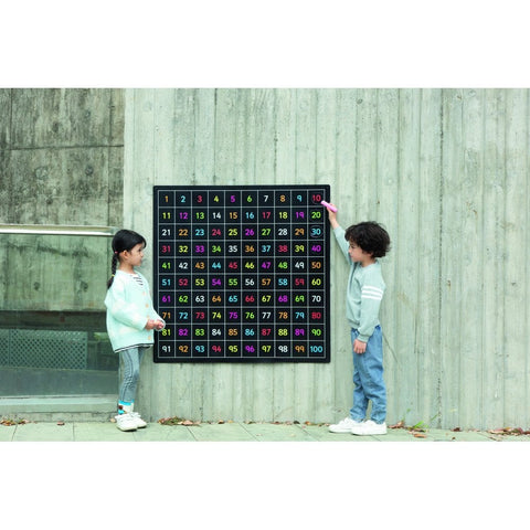 Outdoor - Number 1-100 Chalkboard (coloured)-Art Materials, Arts & Crafts, Chalk, Counting Numbers & Colour, Dyscalculia, Early Arts & Crafts, Early Years Maths, Maths, Neuro Diversity, Playground Equipment, Playground Wall Art & Signs, Primary Arts & Crafts, Primary Maths-Learning SPACE