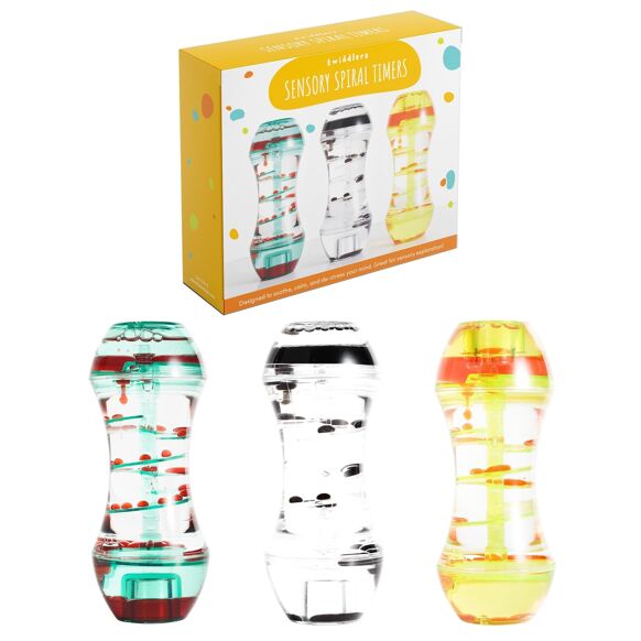 Pack of 3 Liquid Motion Toy Timers - Spiral-Cause & Effect Toys, Classroom Packs, Fidget, Maths, Sand Timers & Timers-Learning SPACE