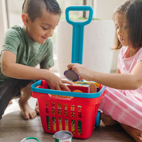 Play Kitchen - Fill & Roll Grocery Basket Play Set-Gifts For 2-3 Years Old, Imaginative Play, Kitchens & Shops & School, Play Food, Play Kitchen Accessories, Pretend play, Role Play-Learning SPACE