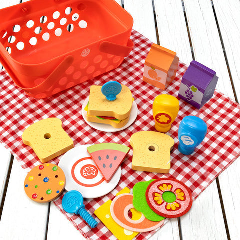 Pretendables Picnic Basket Set-Early years Games & Toys, Fat Brain Toys, Games & Toys, Gifts For 3-5 Years Old, Play Food, Pretend play, Role Play, Summer-Learning SPACE