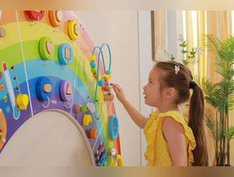 Rainbow Activity Wall Panels-Arts & Crafts-Additional Need, Fine Motor Skills, Helps With, Maths, Primary Maths, Rainbow Theme Sensory Room, Sensory Wall Panels & Accessories, Shape & Space & Measure, Strength & Co-Ordination, Viga Activity Wall Panel-Learning SPACE