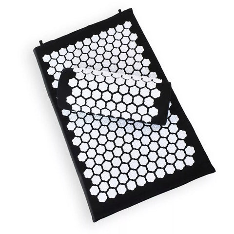 Relaxius Acupressure Nail Mat and Pillow – Black Roses-Calming and Relaxation, Stress Relief, Vibration & Massage-Learning SPACE