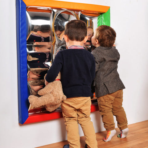 Sensory Mirror with Soft Frame-AllSensory, Baby Sensory Toys, Baby Soft Play and Mirrors, Early Years Sensory Play, Helps With, Sensory Mirrors, Sensory Seeking, Soft Frame Mirrors, Stock-Learning SPACE