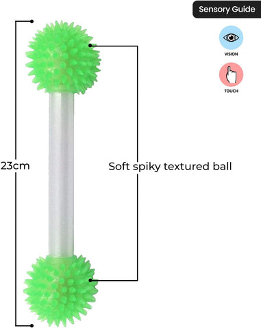 Spikey Light up Double Baton-AllSensory, Cause & Effect Toys, Core Range, Down Syndrome, Helps With, Playlearn, Sensory Light Up Toys, Sensory Seeking, Stock, Visual Sensory Toys-Learning SPACE