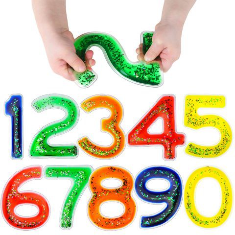 Squidgy Sparkle Gel Numbers 0-9-AllSensory, Counting Numbers & Colour, Dyscalculia, Early Years Literacy, Early Years Maths, Fidget, Fidget Sets, Helps With, Learning Difficulties, Light Box Accessories, Literacy Toys, Maths, Maths Toys, Neuro Diversity, Playlearn, Primary Maths, Sensory Seeking, Tactile Toys & Books-Learning SPACE