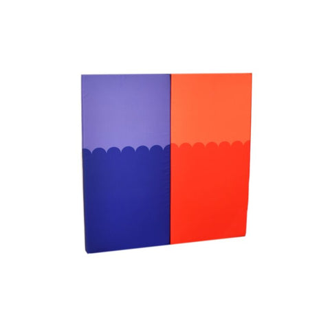 Standard 1.2m Soft Play Wall Pads-Baby Soft Play and Mirrors, Padding for Floors and Walls, Sensory Wall Panels & Accessories-Red/Blue - Pair-Learning SPACE