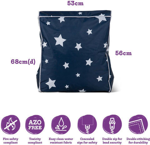 Star Print UV Chair - Bean Bag-AllSensory, Bean Bags, Bean Bags & Cushions, Eden Learning Spaces, Nurture Room, Star & Galaxy Theme Sensory Room, Stock, Teenage & Adult Sensory Gifts, UV Reactive, Wellbeing Furniture-Learning SPACE