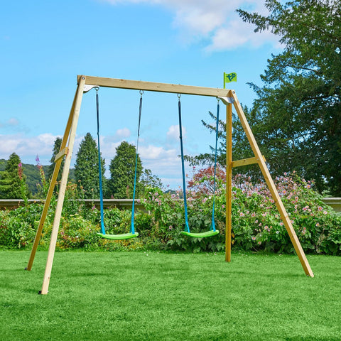 Tp Forest Wooden Double Swing-Additional Need, AllSensory, Eco Friendly, Gross Motor and Balance Skills, Helps With, Outdoor Swings, Playground Equipment, Sensory Seeking, TP Toys-Learning SPACE