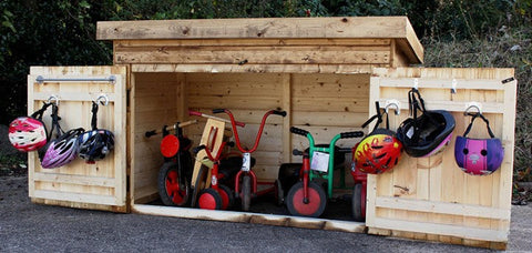 Trike Storage Shed-Cosy Direct, Sheds, Wellbeing Furniture-Learning SPACE