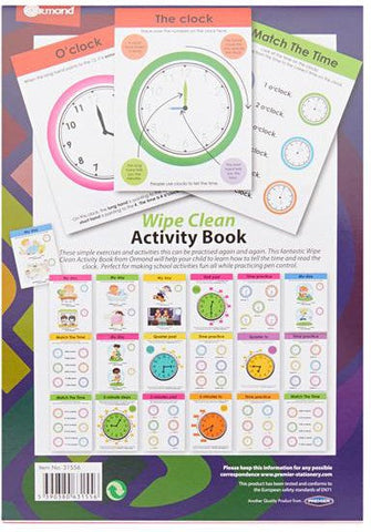 Wipe Clean Activity Book - Time-Calmer Classrooms, Early Years Maths, Helps With, Life Skills, Maths, Ormond, Primary Maths, S.T.E.M, Stock, Time, Transitioning and Travel-Learning SPACE