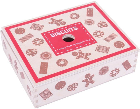 Wooden Box Of Biscuits for Tea Parties - Play Food-Bigjigs Toys, Gifts For 2-3 Years Old, Imaginative Play, Kitchens & Shops & School, Play Food, Stock, Wooden Toys-Learning SPACE