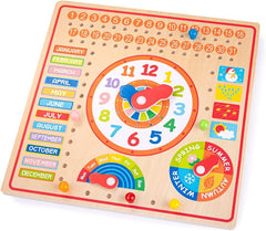 Wooden Calendar, Clock Days & Months-Bigjigs Toys, Calmer Classrooms, Early Years Books & Posters, Early Years Maths, Helps With, Life Skills, Maths, Planning And Daily Structure, Primary Maths, PSHE, Sand Timers & Timers, Schedules & Routines, Sound. Peg & Inset Puzzles, Time, Transitioning and Travel, Wooden Toys-Learning SPACE