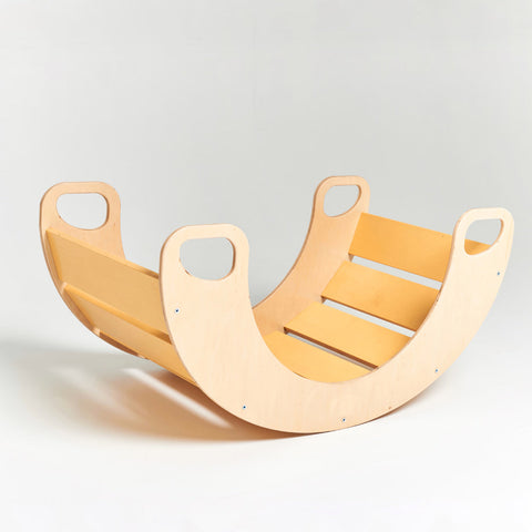 Wooden Slat Rocker Board-Additional Need, AllSensory, Balancing Equipment, Best Seller, Bounce & Spin, Early Years Sensory Play, Gross Motor and Balance Skills, Helps With, Matrix Group, Movement Breaks, Proprioceptive, Rocking, Sensory Processing Disorder, Sensory Seeking, Vestibular-Yellow-Learning SPACE