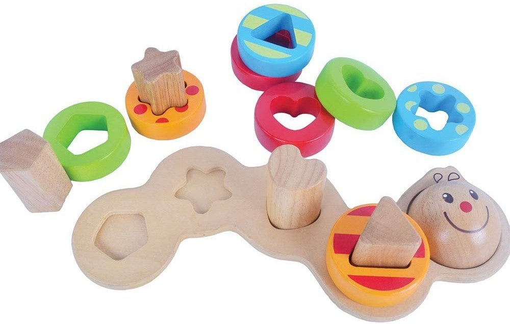 Wooden Wiggly Worm stacking, counting and shape-Additional Need, Baby & Toddler Gifts, Discontinued, eduk8, Fine Motor Skills, Gifts For 3-5 Years Old, Helps With, Nurture Room, Sound. Peg & Inset Puzzles, Stacking Toys & Sorting Toys-Learning SPACE