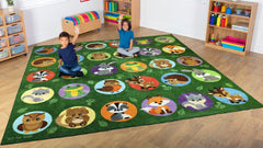 Woodland Animals Placement 3x3m Carpet-Kit For Kids, Mats & Rugs, Nature Sensory Room, Placement Carpets, Rugs, Square, Wellbeing Furniture, World & Nature-Learning SPACE