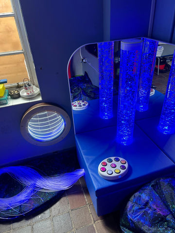 Portable Sensory Room Corner with Fibre Optic Lighting & 1.2m Bubble Tube & Accessories-Sensory toy-Fibre Optic Lighting, Learning SPACE, Portable Sensory Rooms, Ready Made Sensory Rooms, Sensory Boxes-Learning SPACE