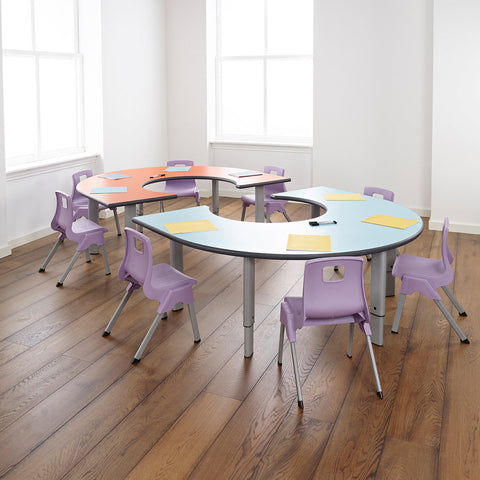 Height Adjustable Rainbow Range Table-Classroom Furniture, Classroom Table, Height Adjustable, Horseshoe, Metalliform, Table, Wellbeing Furniture-Learning SPACE